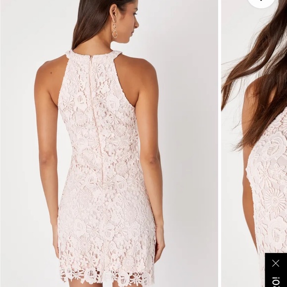 Lulus Love Poem Blush Pink Lace Mini Dress - Picture 3 of 4